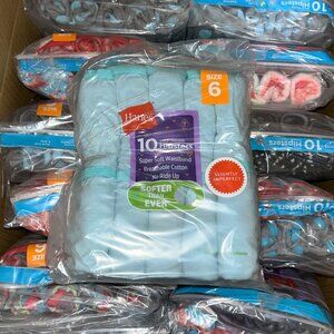 Hanes Girls’ Tagless Hipsters – LOT 76 - 240 pcs – 24 packs (10 ea) – Sz 6 - NEW